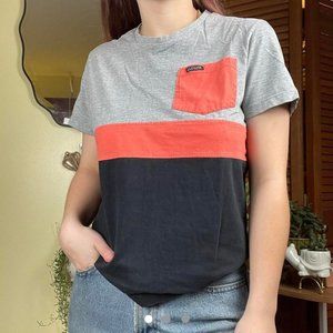 Color block polo shirt sleeve tee